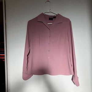 Mauve Button-Down Blouse